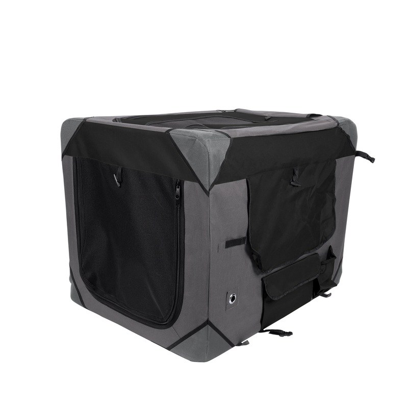 Zeus Deluxe Soft Crate - Grey/Black - Medium