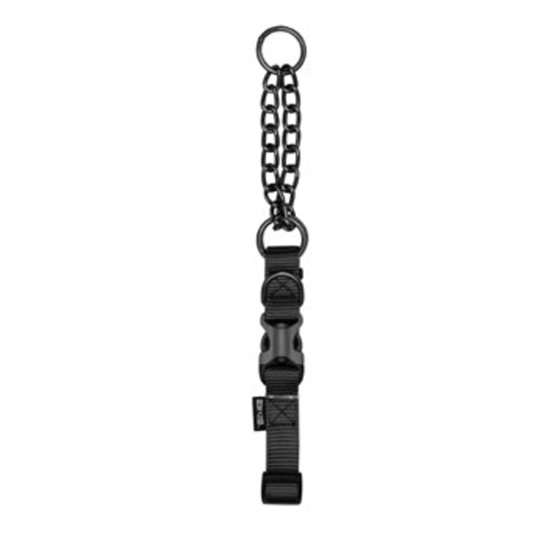 Zeus Martingale Dog Collar - Black - XLarge - 2.5 cm x 55 cm-70 cm (1in x 22in-27in)