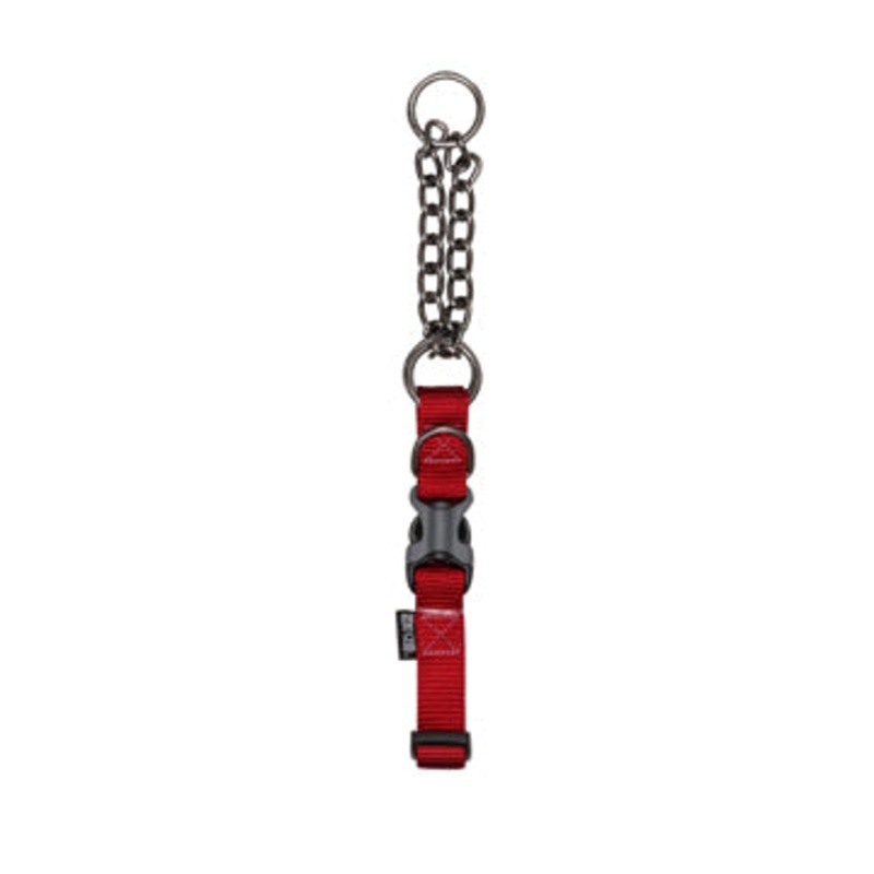 Zeus Martingale Dog Collar - Deep Red - XLarge - 2.5 cm x 55 cm-70 cm (1in x 22in-27in)