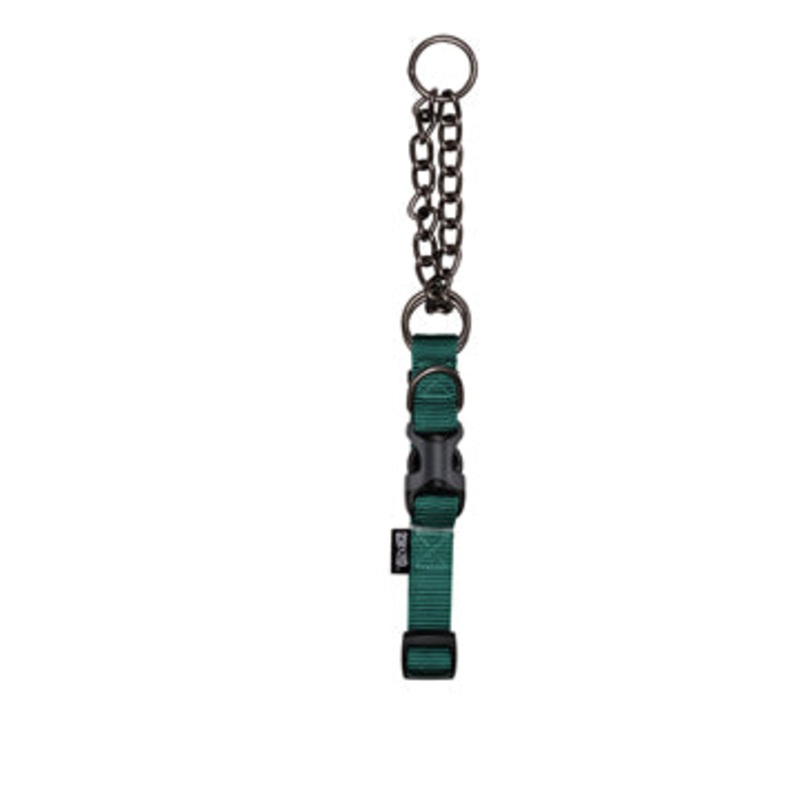 Zeus Martingale Dog Collar - Forest Green - XLarge - 2.5 cm x 55 cm-70 cm (1in x 22in-27in)