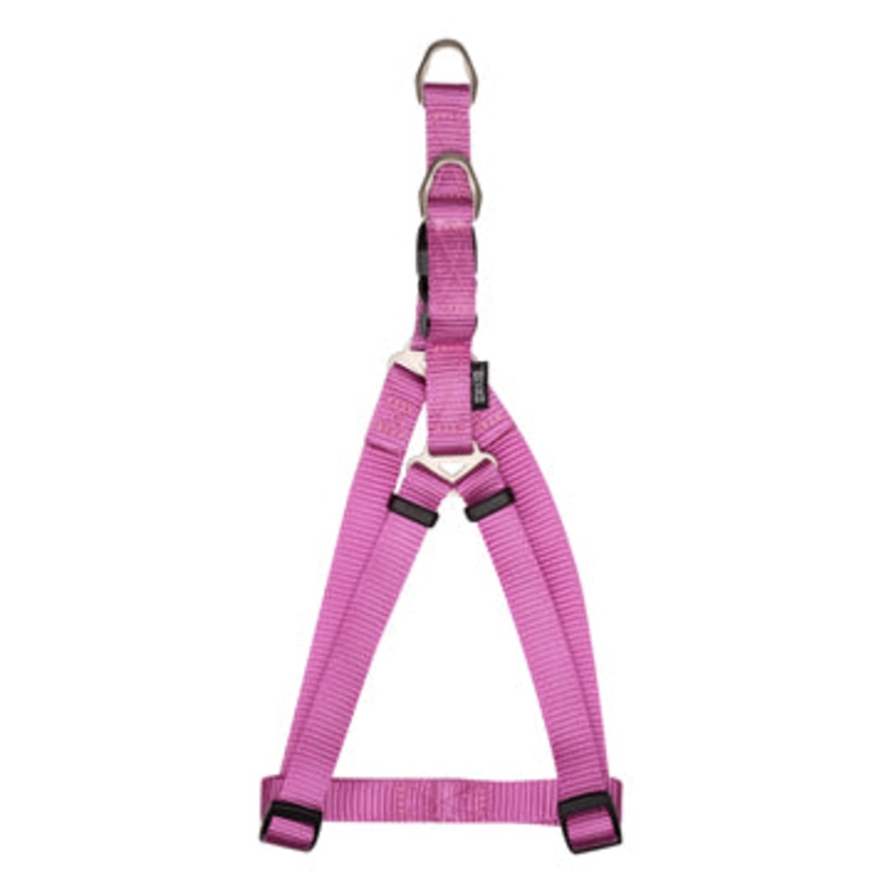 Zeus Nylon Step-In Dog Harness - Fuchsia - Medium - 1.5 cm x 44 cm-55 cm (1-2in x 17in-22in)
