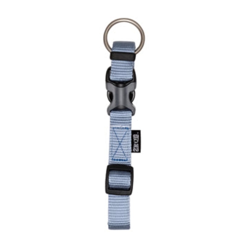 Zeus Adjustable Nylon Dog Collar - Baby Blue - Medium - 1.5 cm x 28 cm-40 cm (1-2in x 11in-16in)