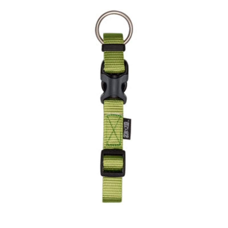 Zeus Adjustable Nylon Dog Collar - Olive - Small - 1 cm x 22 cm-30 cm (3-8in x 9in-12in)