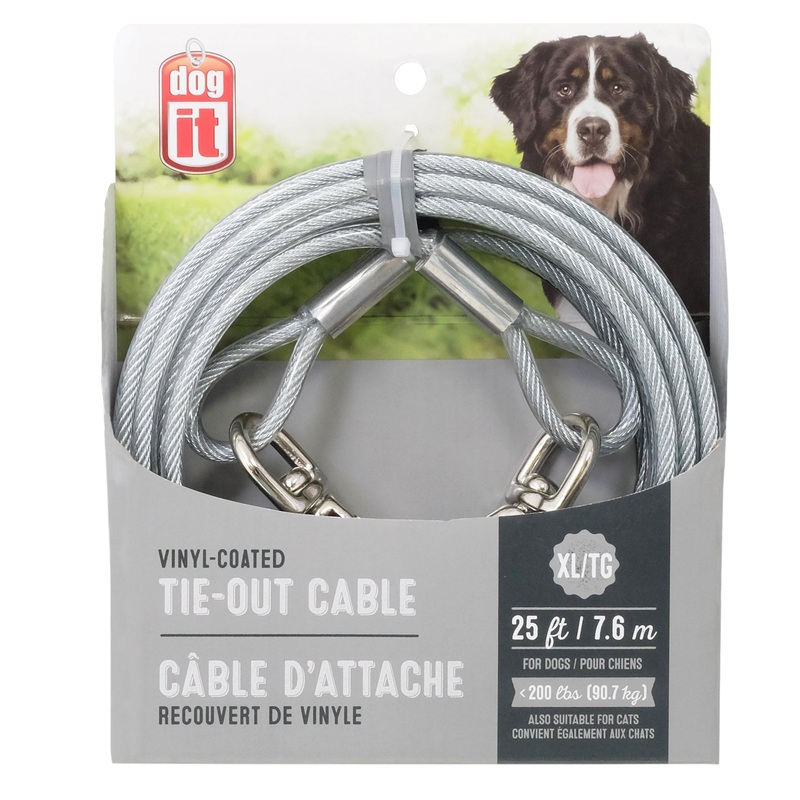 Dogit Tie-Out Cable - Clear - X-Large - 7.6 m (25 ft)