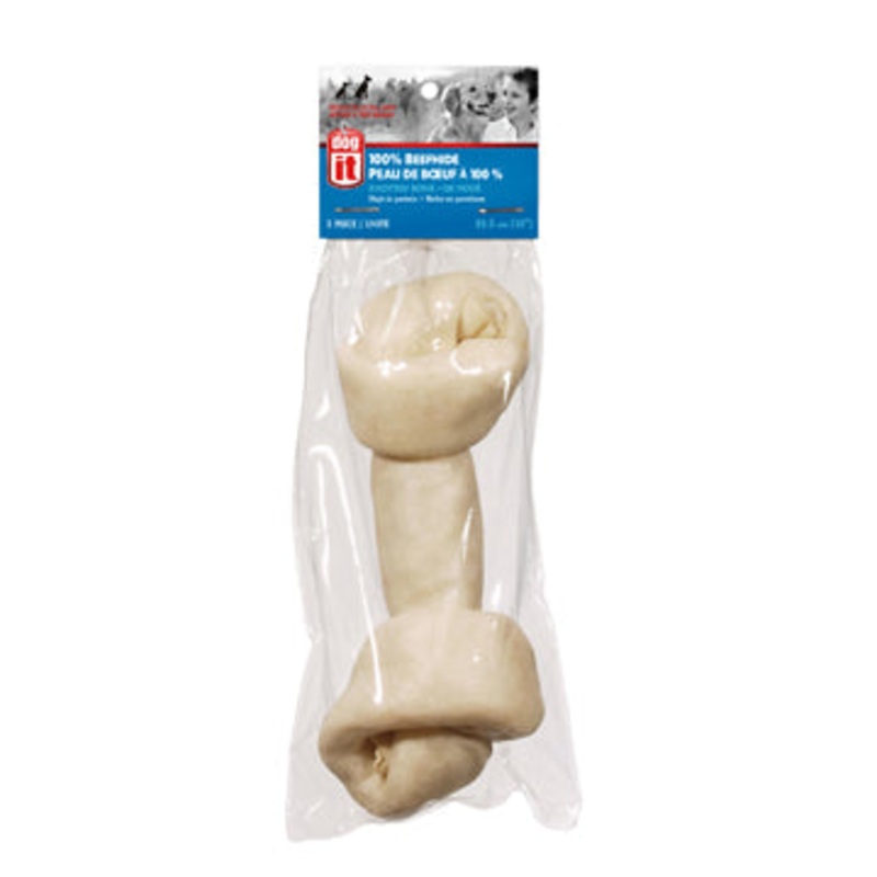 Dogit White Beefhide Bone - 1 Knotted Bone - 25.4 cm (10 in)