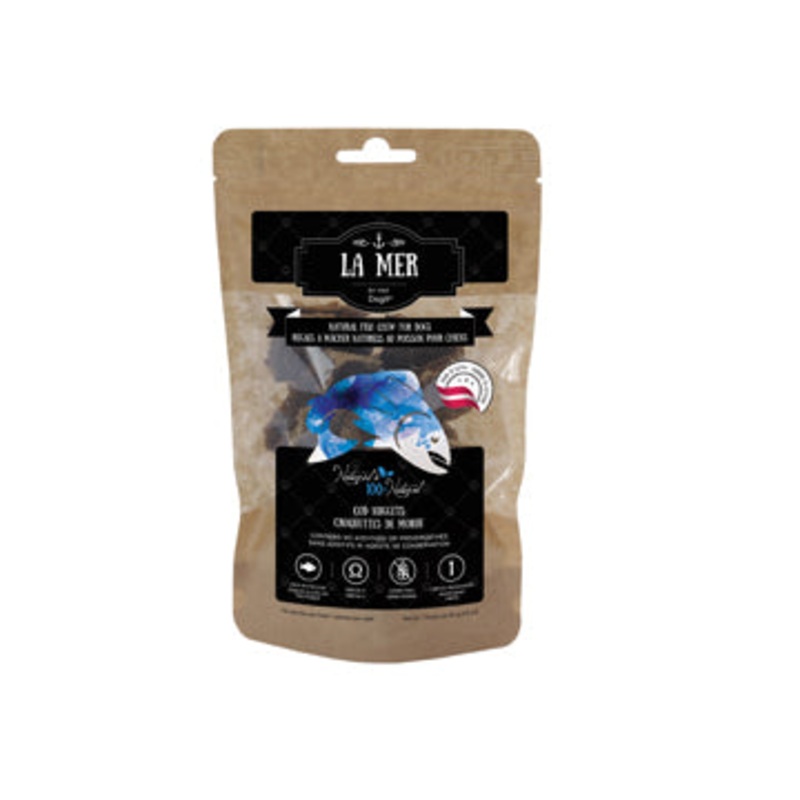 La Mer by Dogit Natural Fish Chew for Dogs - Cod Nuggets - 80 g (2.8 oz)