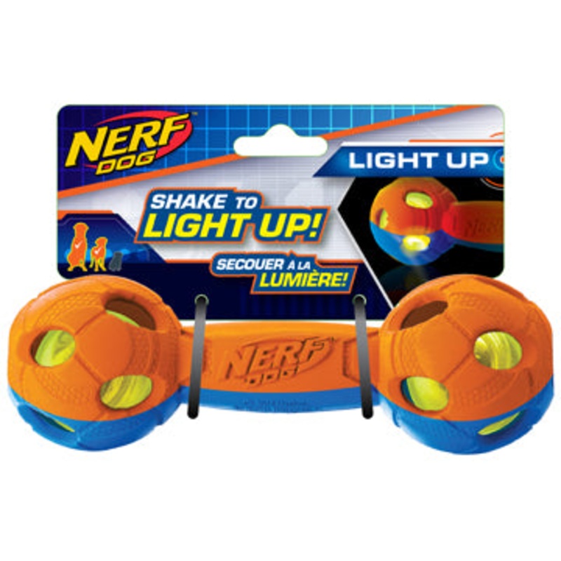 Nerf Dog LED Bash Barbell - Medium - 7in