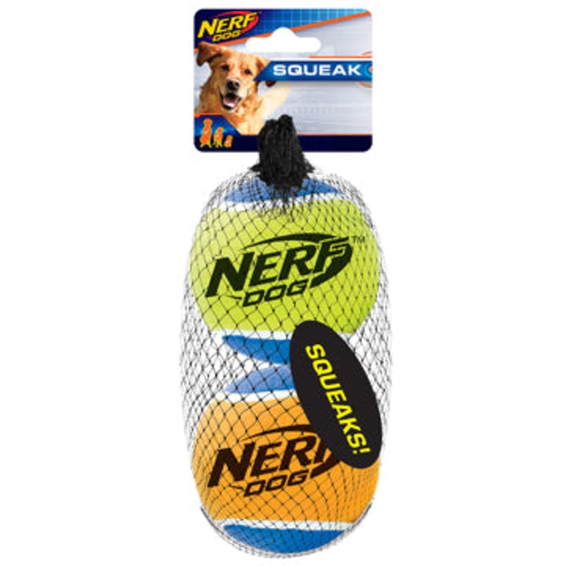 Nerf Dog Squeak Tennis Balls, 2 pack, Large, 3in