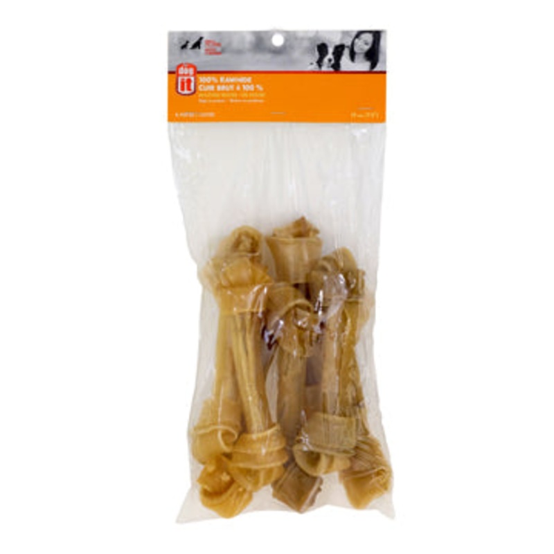 Dogit 100% Rawhide Knotted Bones - 19 cm (7.5 in)  6 pack