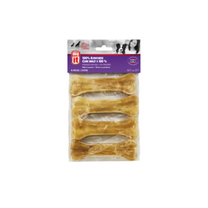 Dogit 100% Rawhide Pressed Bones - 12.7 cm (5in) - 4 pack