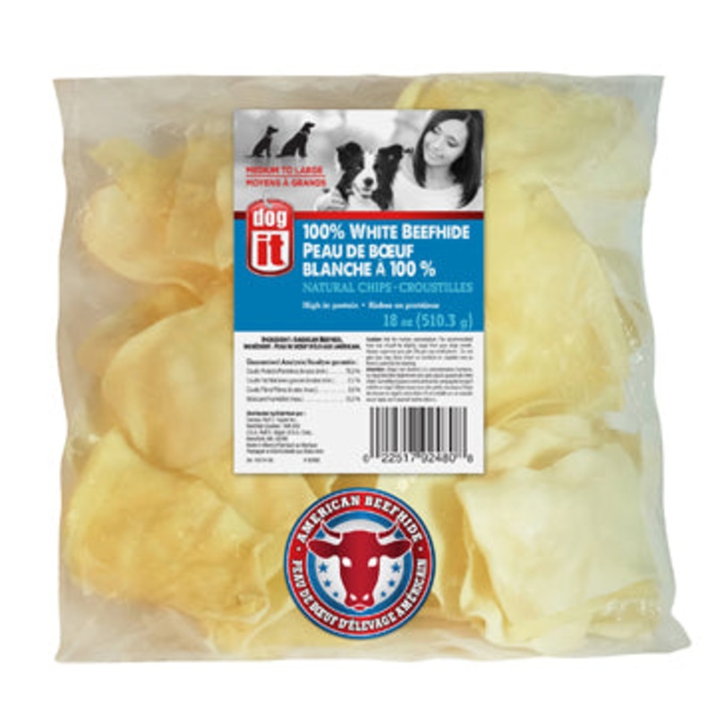 Dogit American Beefhide Natural Chips - 18 oz