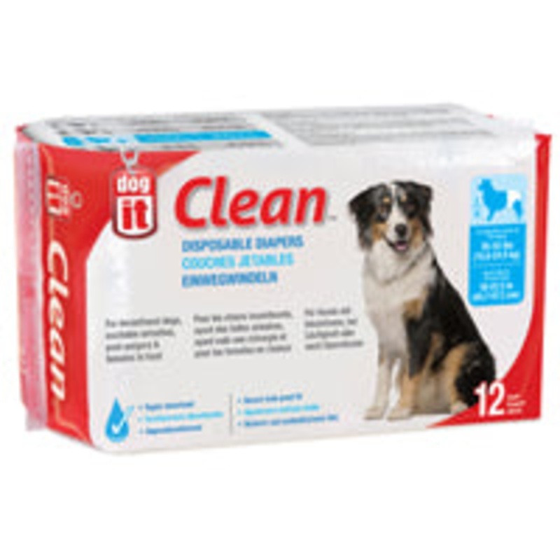 Dogit Diapers - Large - 35-55 lbs and waist 18-22.5 in - 12 pack