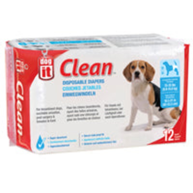 Dogit Diapers - Medium - 15-35 lbs and waist 16.5-21 in - 12 pack