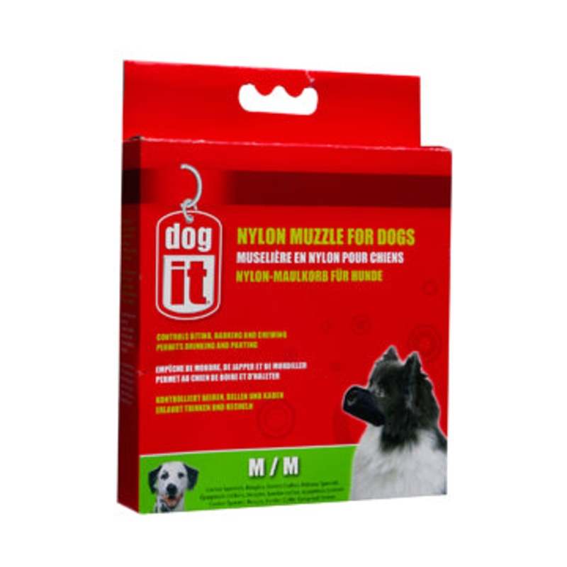 Dogit Nylon Dog Muzzle - Black - Medium (14 cm - 5.5in)