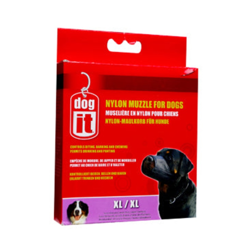 Dogit Nylon Dog Muzzle - Black - X Large (21.5 cm - 8.5in)
