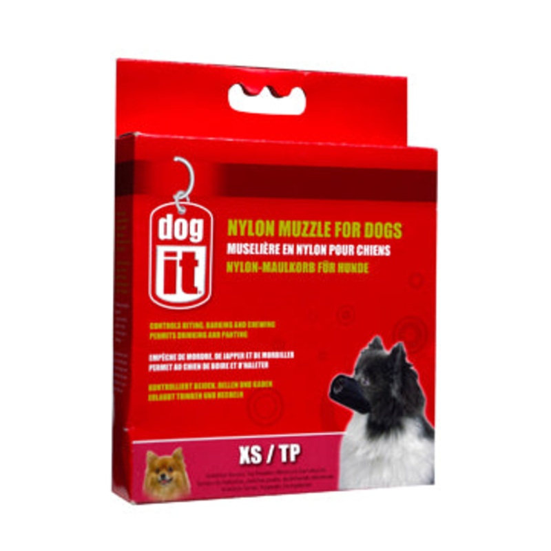 Dogit Nylon Dog Muzzle - Black - X Small (10 cm - 3.9in)