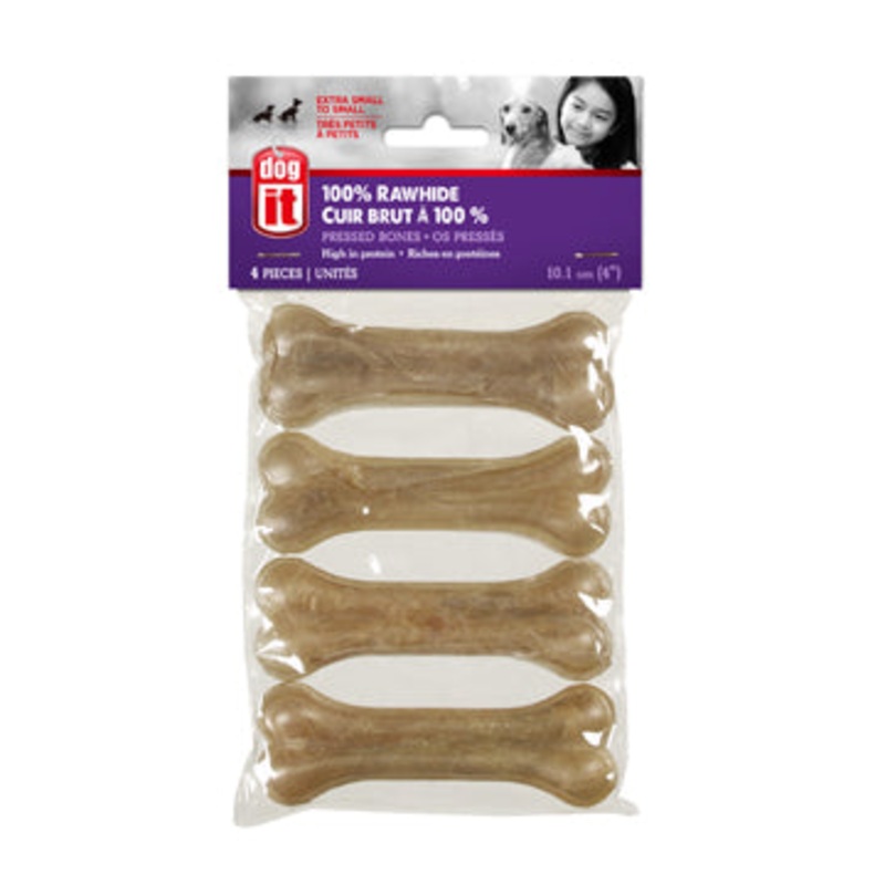 Dogit Pressed Rawhide Knuckle Bone, small, 10 cm (4 in), 30-35 g (1-1.2 oz), 4-pack