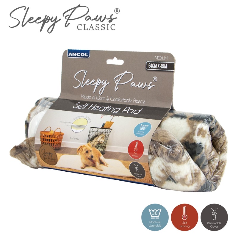 ANCOL Sleepy Paws Self Heating Pad Aztec Brown