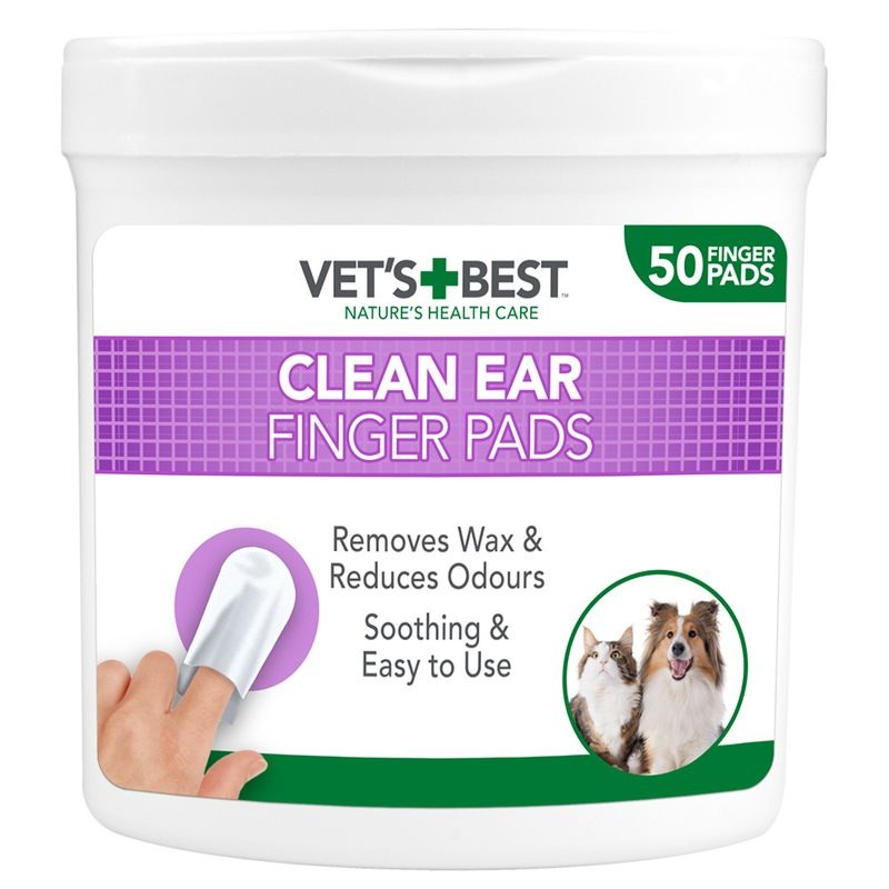 VET'S BEST Finger Ear Pet Wipes 50 Pack