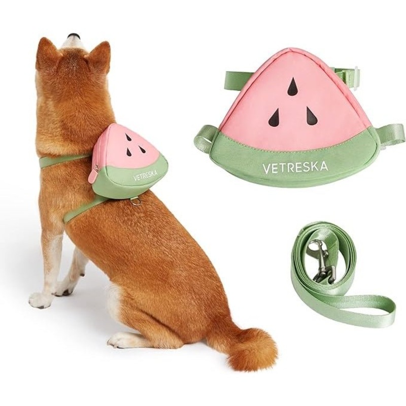 VETRESKA Watermelon Pet Harness and Leash Set (L)