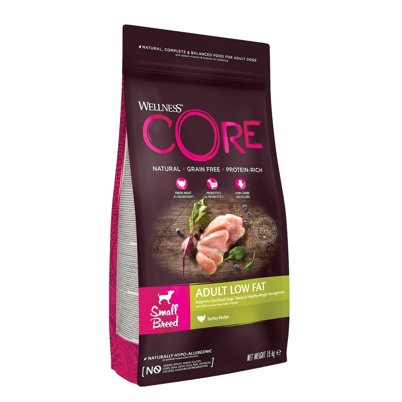 WELLNESS CORE Dog Small Breed Adult Low Fat Turkey 1.5kg