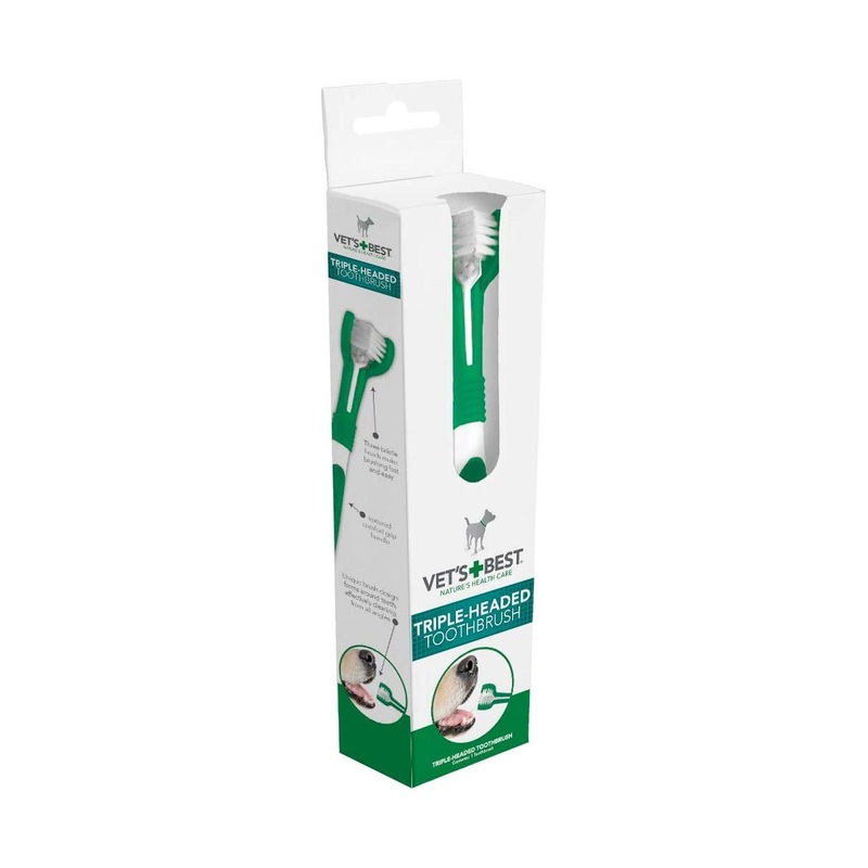 VET'S BEST Triple Headed Dog Toothbrush