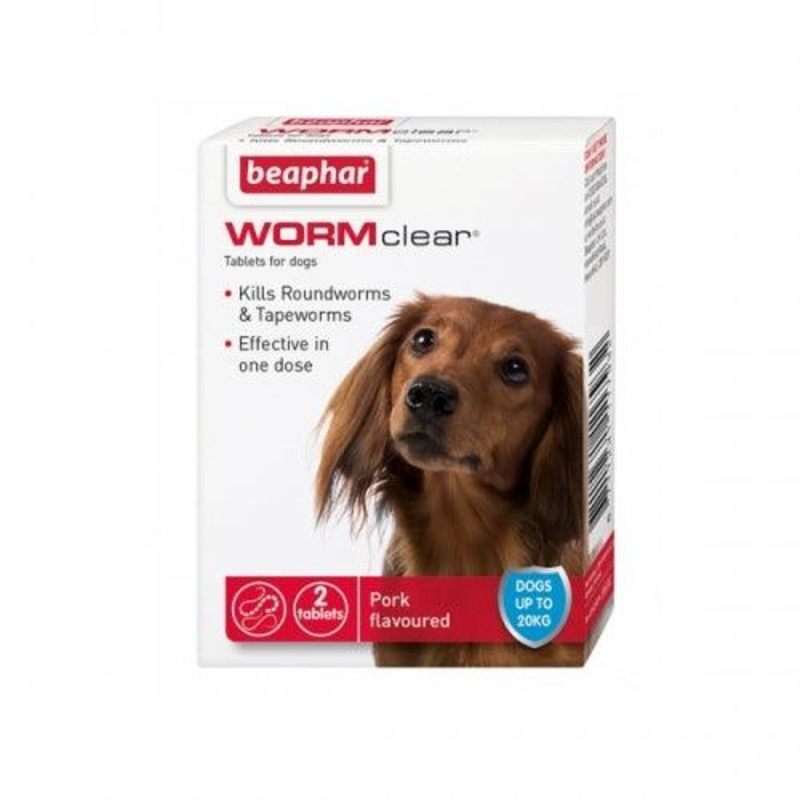 BEAPHAR WORMclear Dog for Dogs up to 20kg (2Tabs)