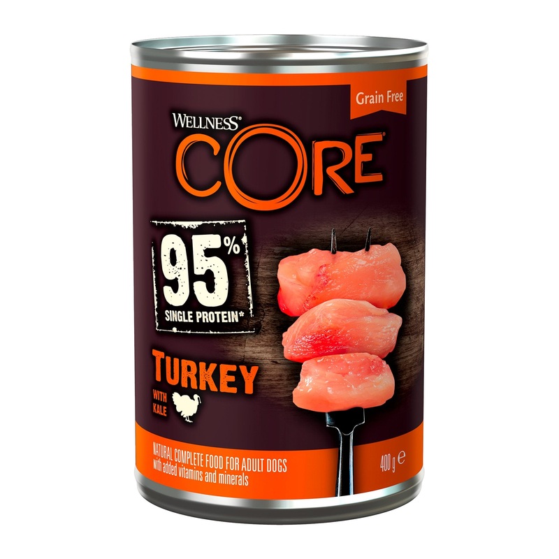 WELLNESS CORE Dog 95% Single Protein Turkey with Kale 400g