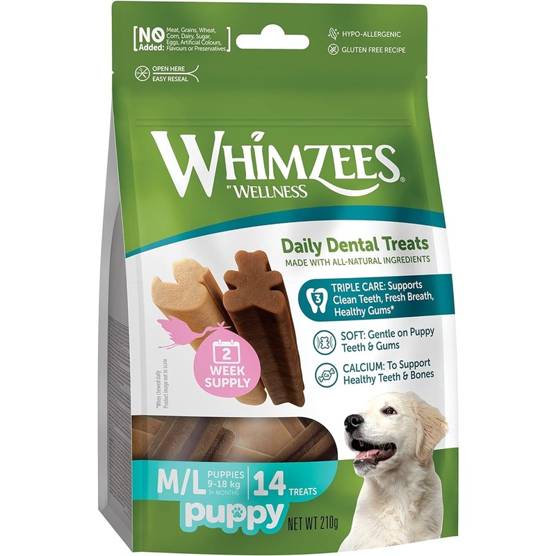 WHIMZEES Daily Dental Treats for Puppies M/L 9-18kg 14Sticks