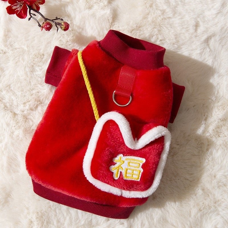 Chinese New Year Celebration Pet Outfit with Lucky Pocket