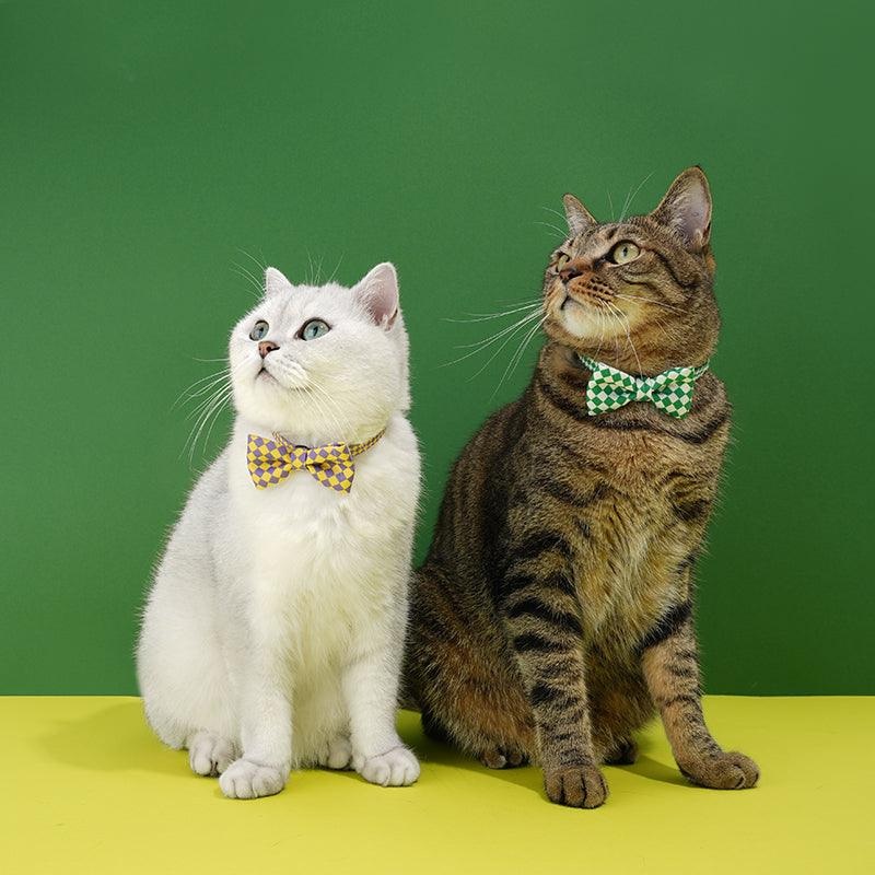 ZEZE Pet Checked Bow Tie Collar