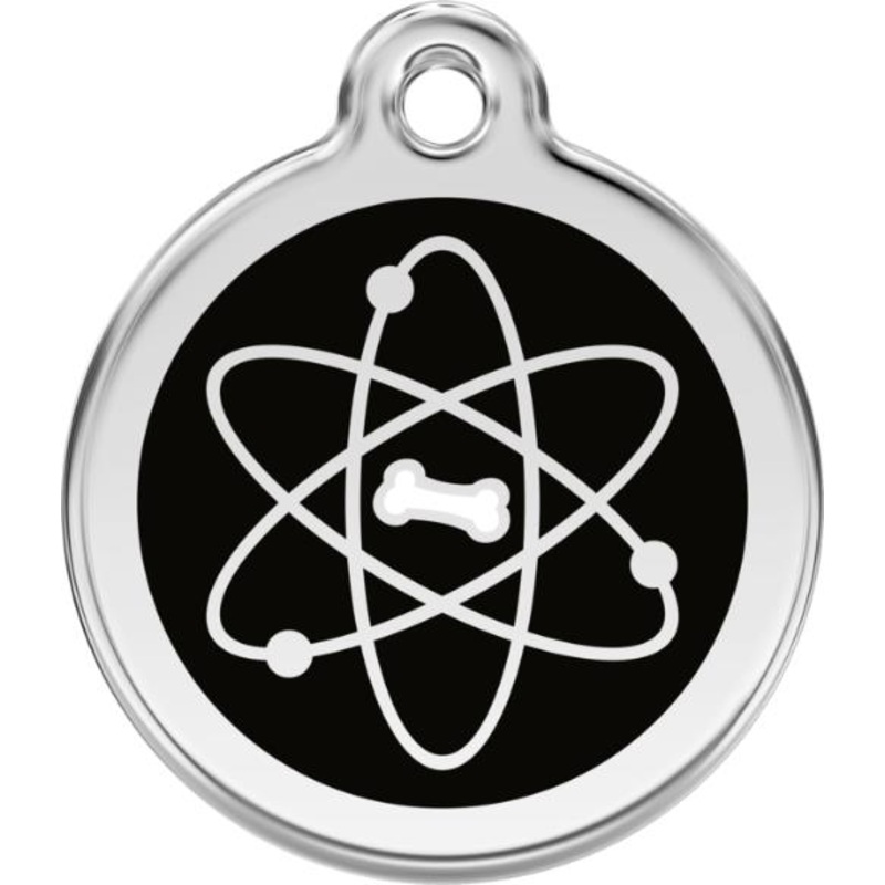 Red Dingo Enamel Dog & Cat ID Tags Atom Black