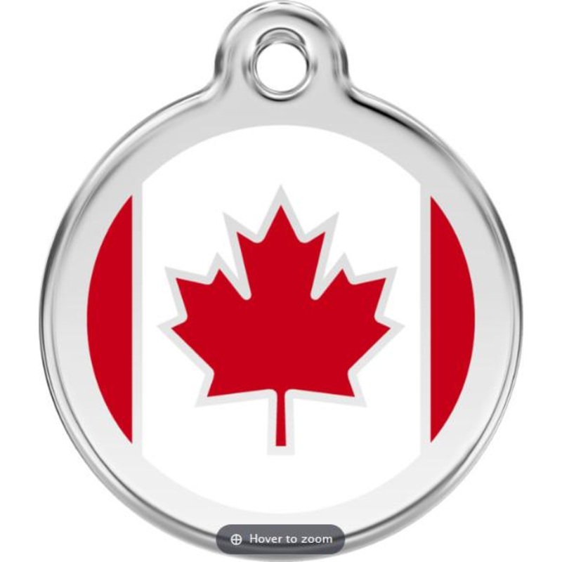 Red Dingo Enamel Dog & Cat ID Tags Canada Flag