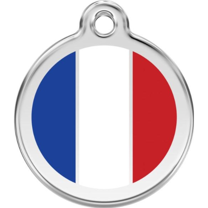 Red Dingo Enamel Dog & Cat ID Tags French Flag