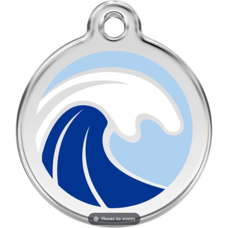 Red Dingo Enamel Dog & Cat ID Tags Wave
