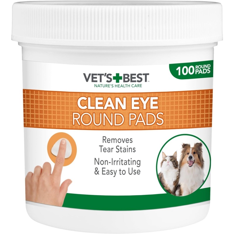 VET'S BEST Clean Pet Eye Round Pads 100 Pack