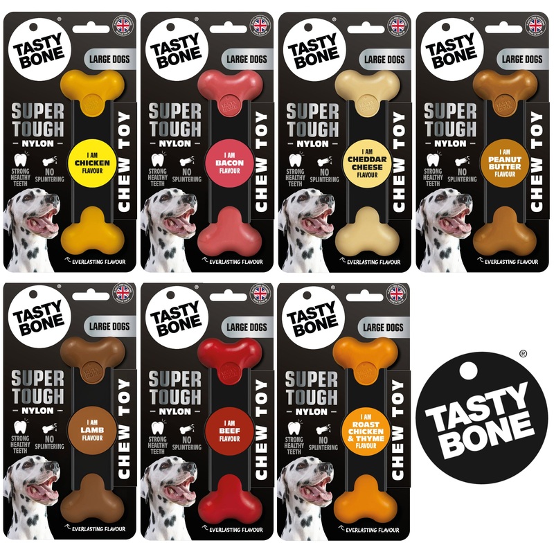 TastyBone Super Tough Nylon Dog Chews for Large Dogs 7 Flavours