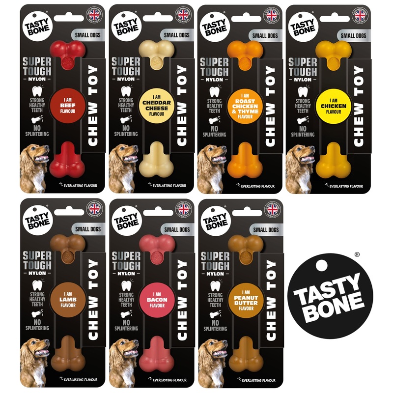 TastyBone Super Tough Nylon Dog Chews for Small/Medium Dogs 7 Flavours