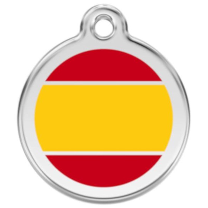 Red Dingo Enamel Dog & Cat ID Tags Spanish Flag