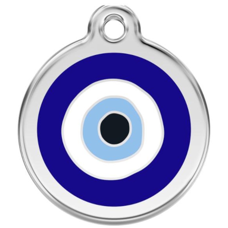 Red Dingo Enamel Dog & Cat ID Tags Evil Eye Dark Blue