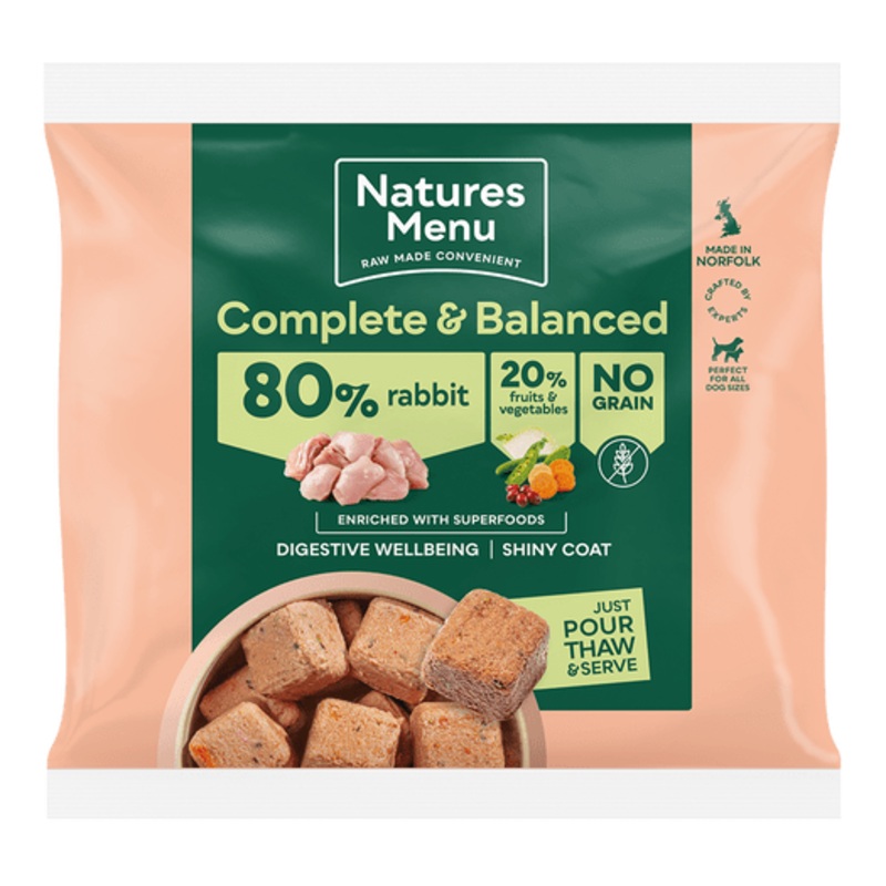 Natures Menu Complete 80/20 Rabbit Nuggets 1kg