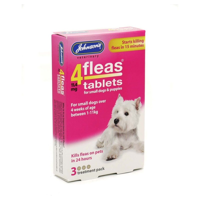 Johnson's 4Fleas Flea Tablets for Small Dogs and Puppies (1-11kg)