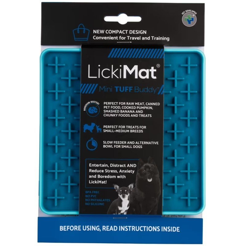 LickiMat Mini Buddy Tuff Dog Turquoise