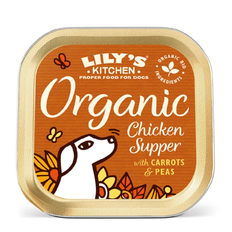 Lilys Kitchen Organic Chicken Dog Food Tray 150g
