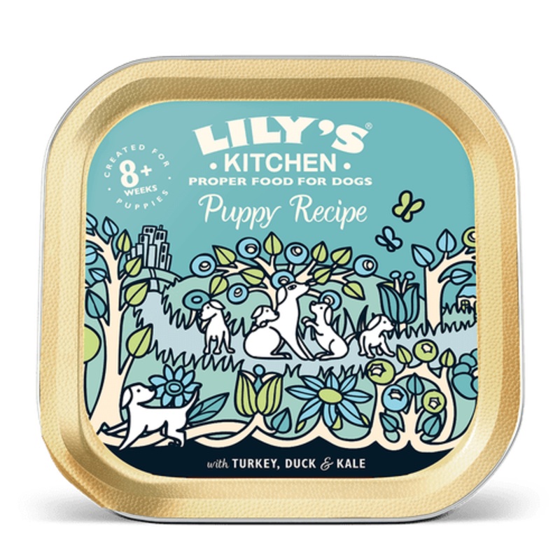 Lilys Kitchen Turkey & Duck Puppy Recipe Dog Food Tray 150g