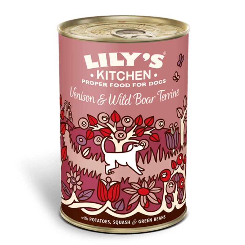 Lilys Kitchen Venison & Wild Boar Terrine Dog Food Tin 400g