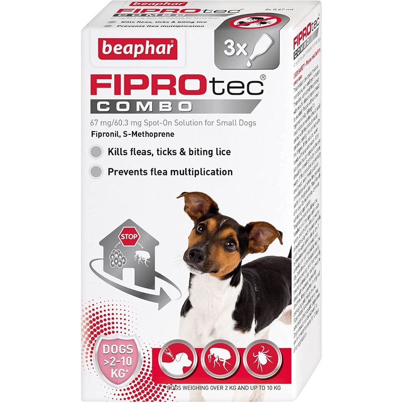 Beaphar Fiprotec Combo Flea & Tick Spot On For Small Dogs (2-10kg) 3 pack