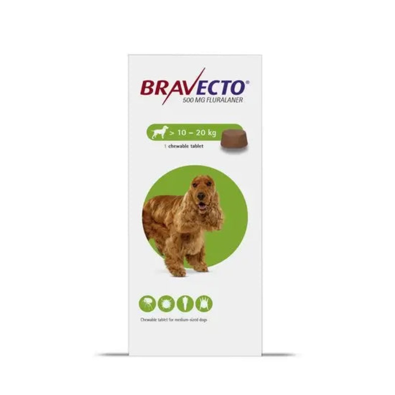 Bravecto Chewable Tablets for Medium Dogs (500mg) 1D