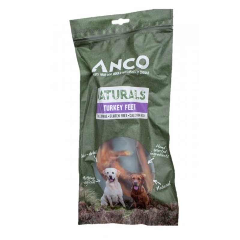 Anco Naturals Turkey Feet 2 Pack - Premium Dog Treats