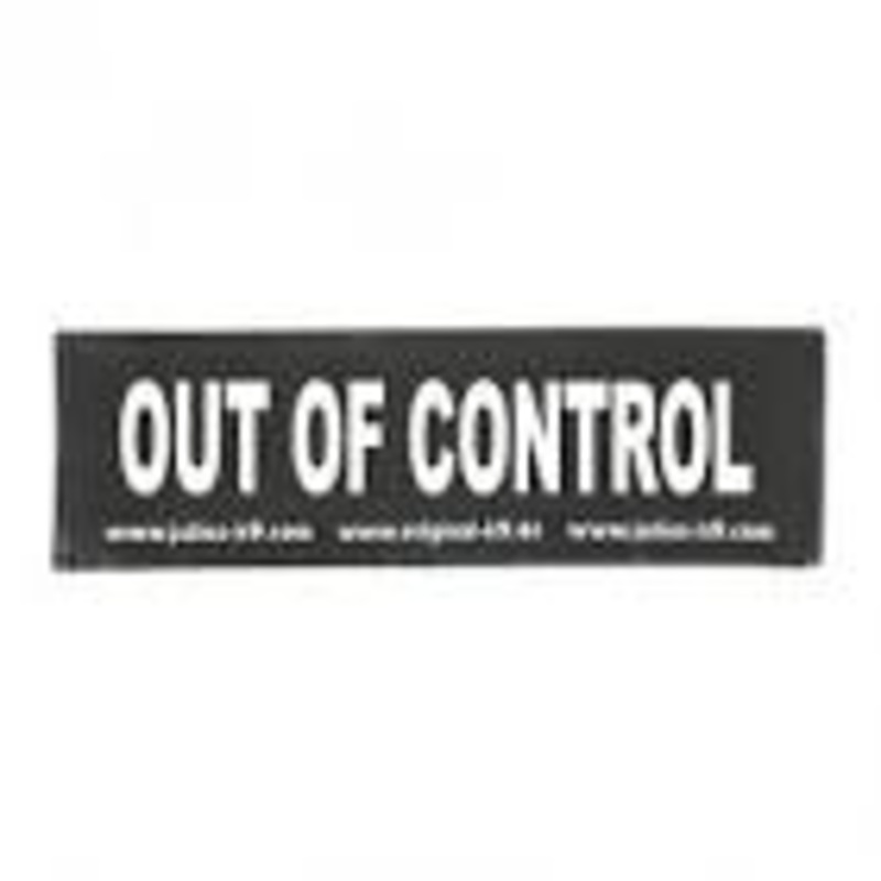 2 Julius-K9 Velcro stickers L, OUT OF CONTROL